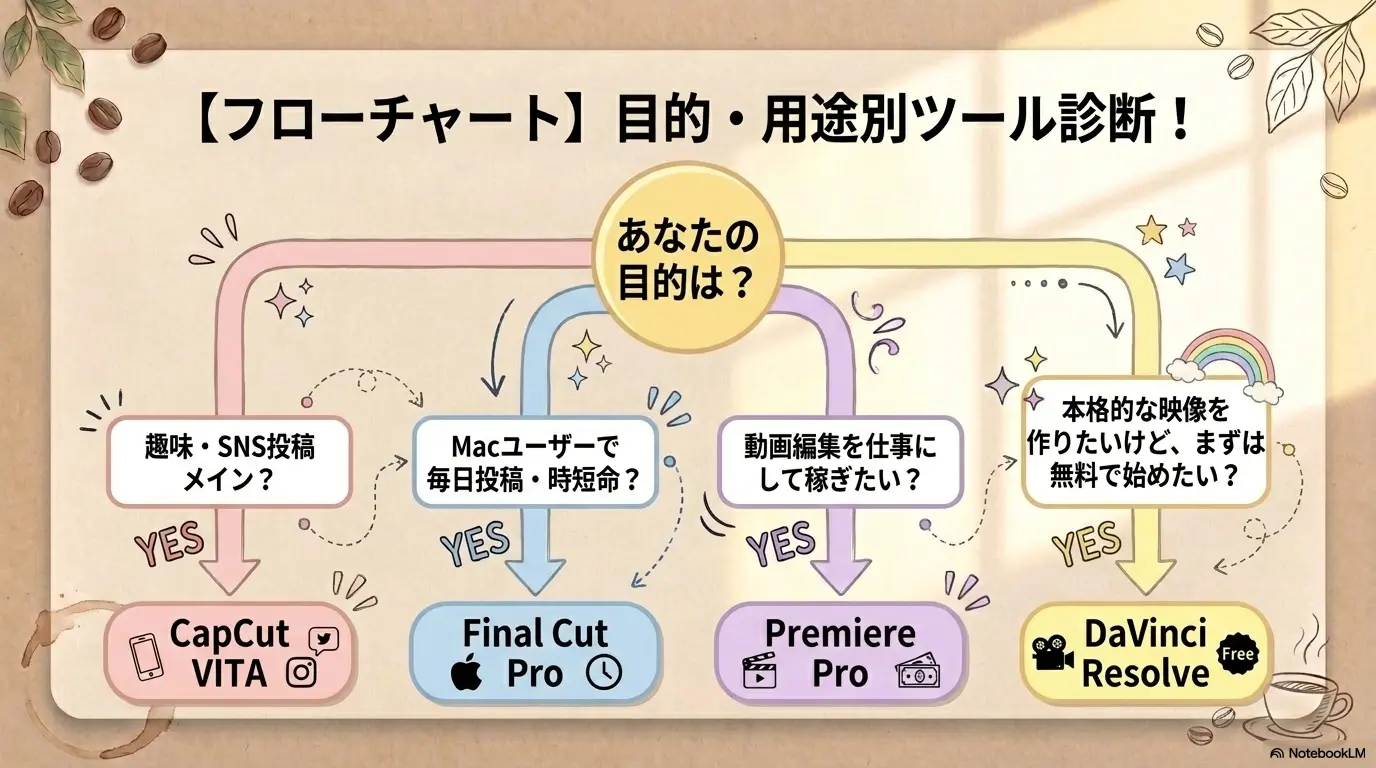 目的・用途別ツール診断フローチャート