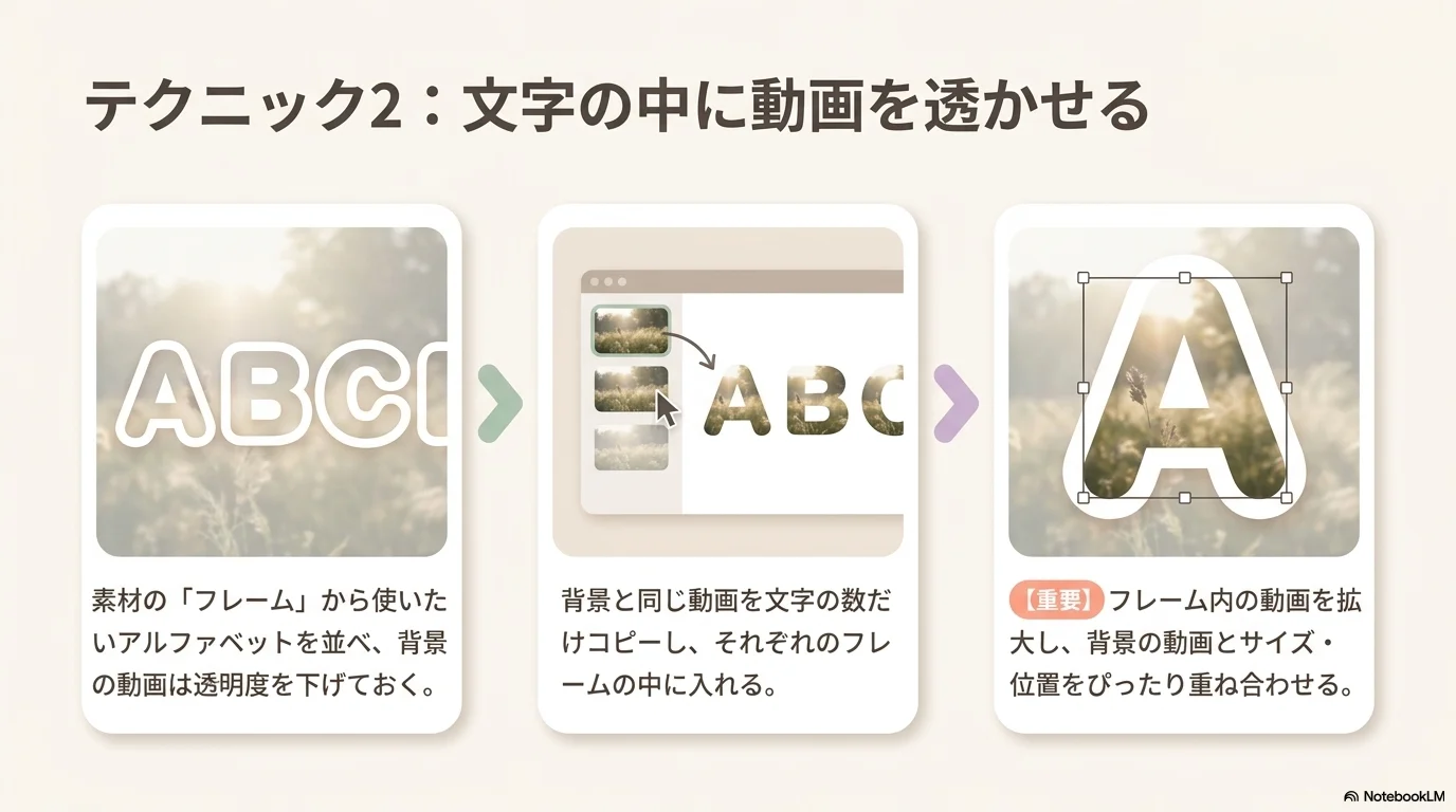 文字に動画を透かす