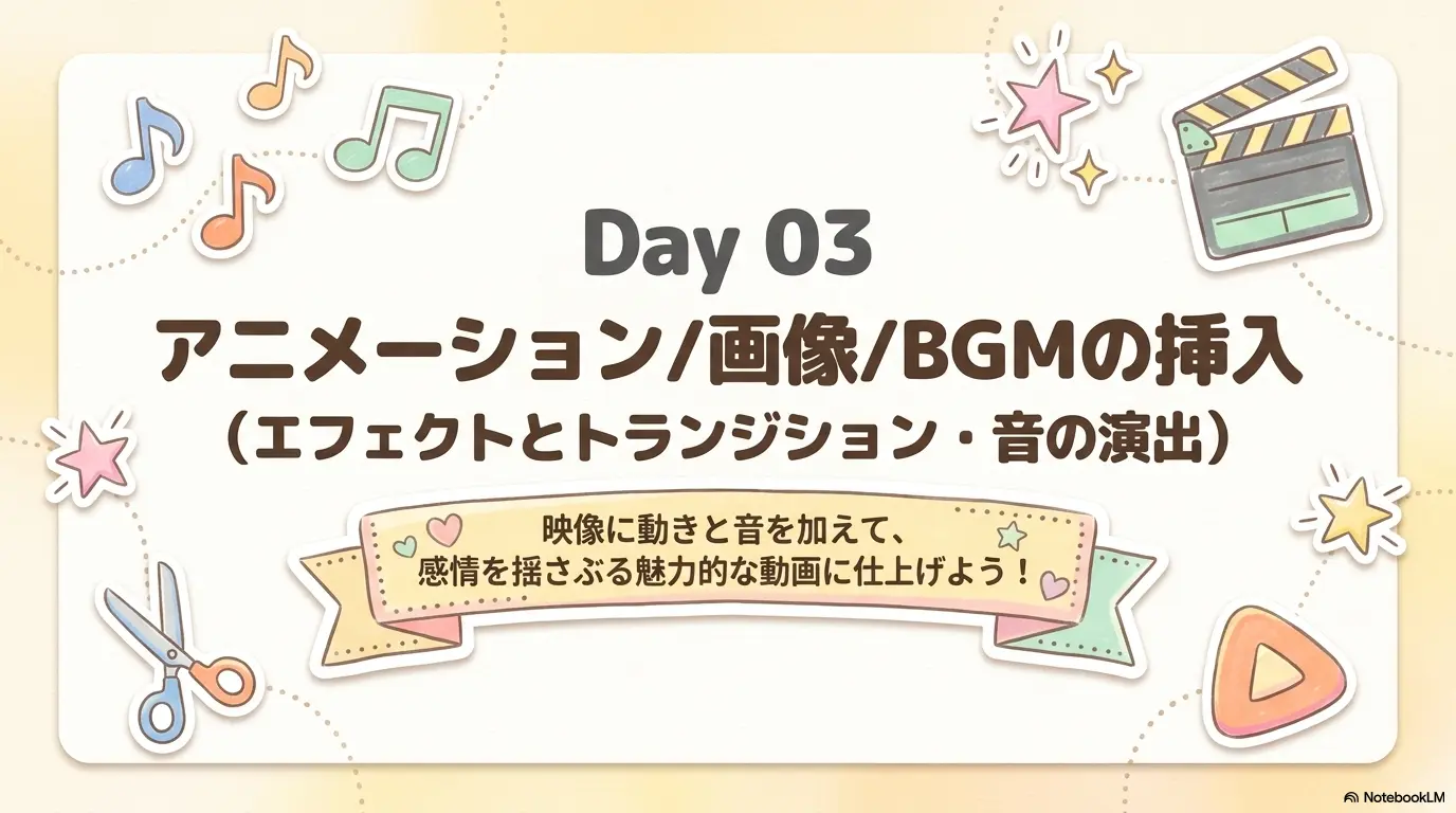 Day 03 後半：アニメーション／画像／BGMの挿入