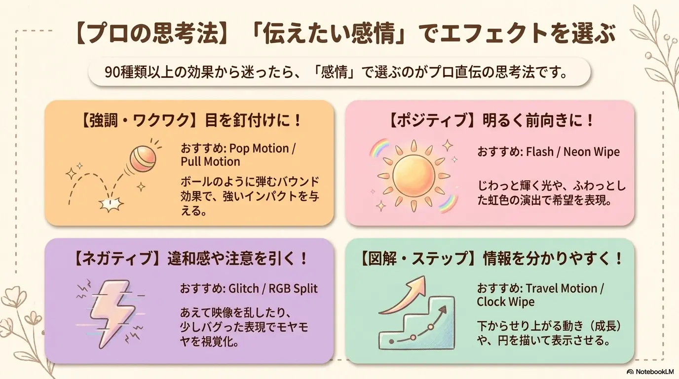 【プロの思考法】伝えたい感情でエフェクトを選ぶ