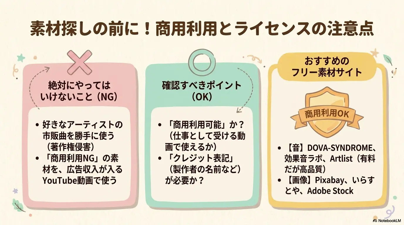素材探しの前に！商用利用とライセンスの注意点
