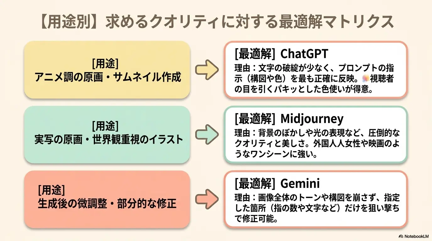 用途別最適解マトリクス