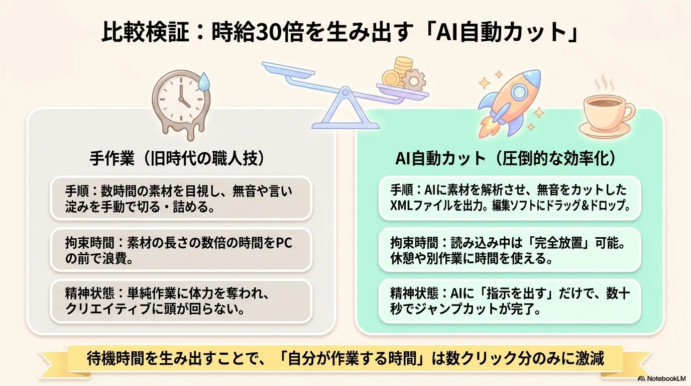AI自動カット vs 手作業