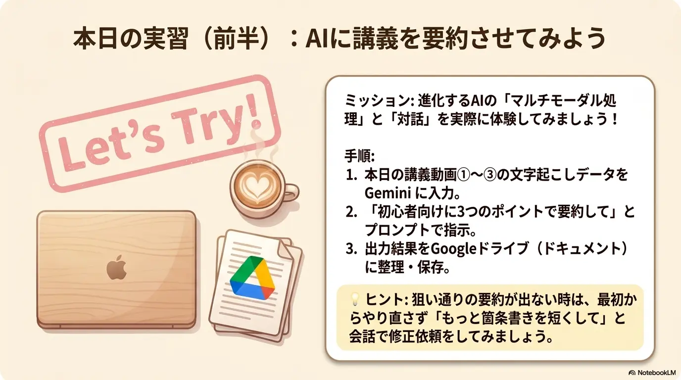 本日の実習案内