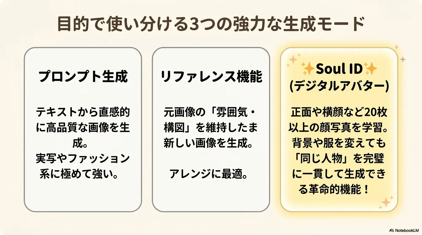 3つの強力な生成モード