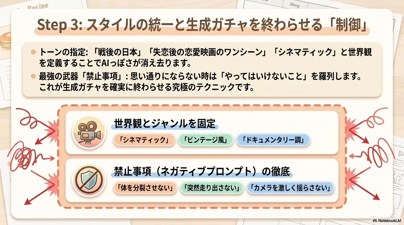 スタイルの統一と禁止事項