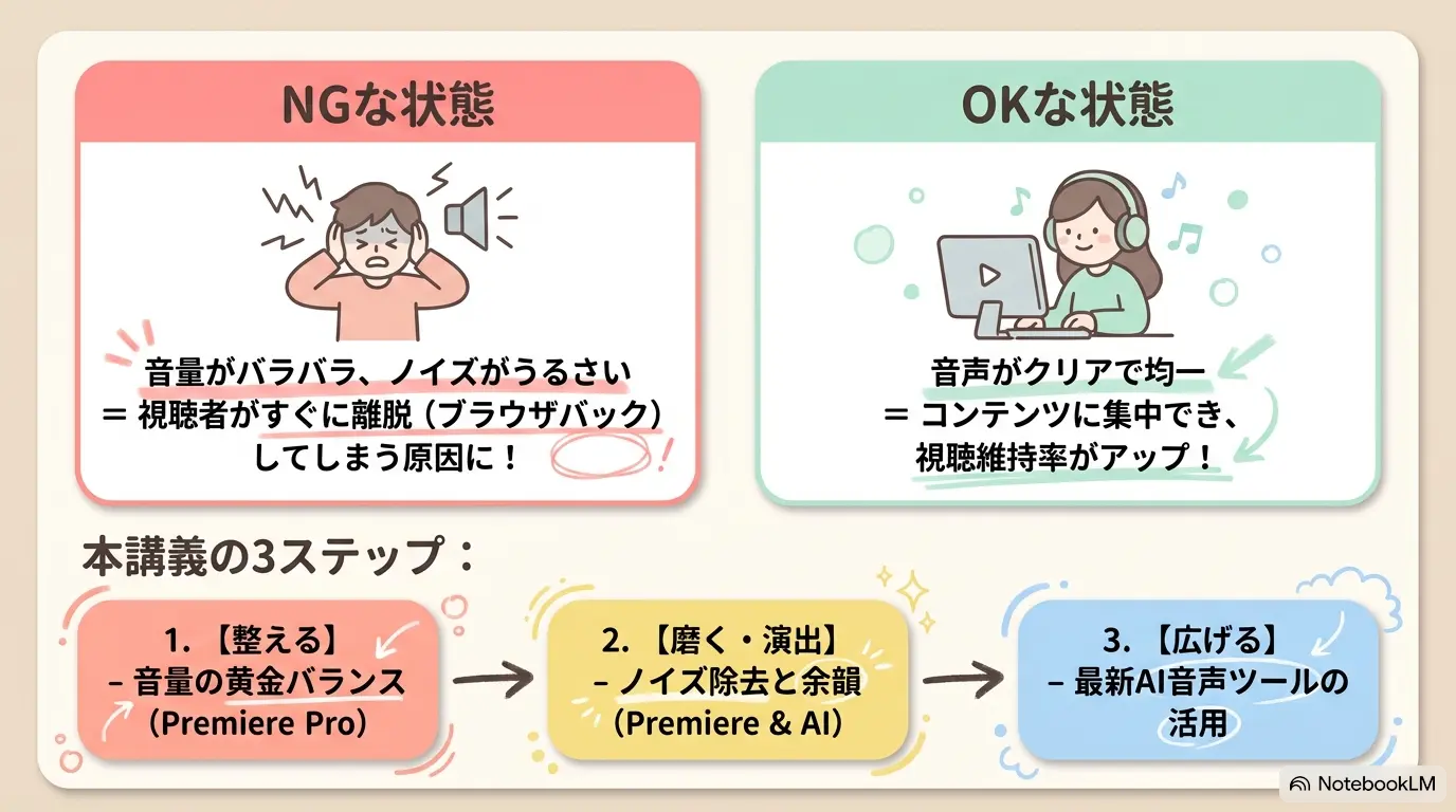 後半導入：本講義の3ステップ（整える/磨く/広げる）