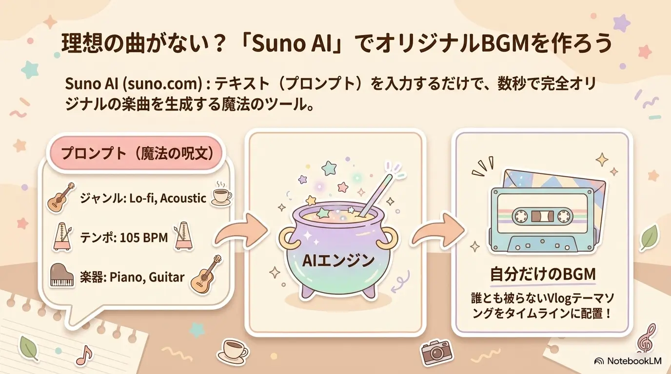 Suno AIでのオリジナルBGM生成