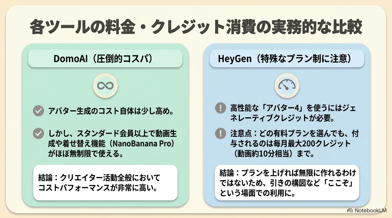 各ツールの料金・クレジット消費比較