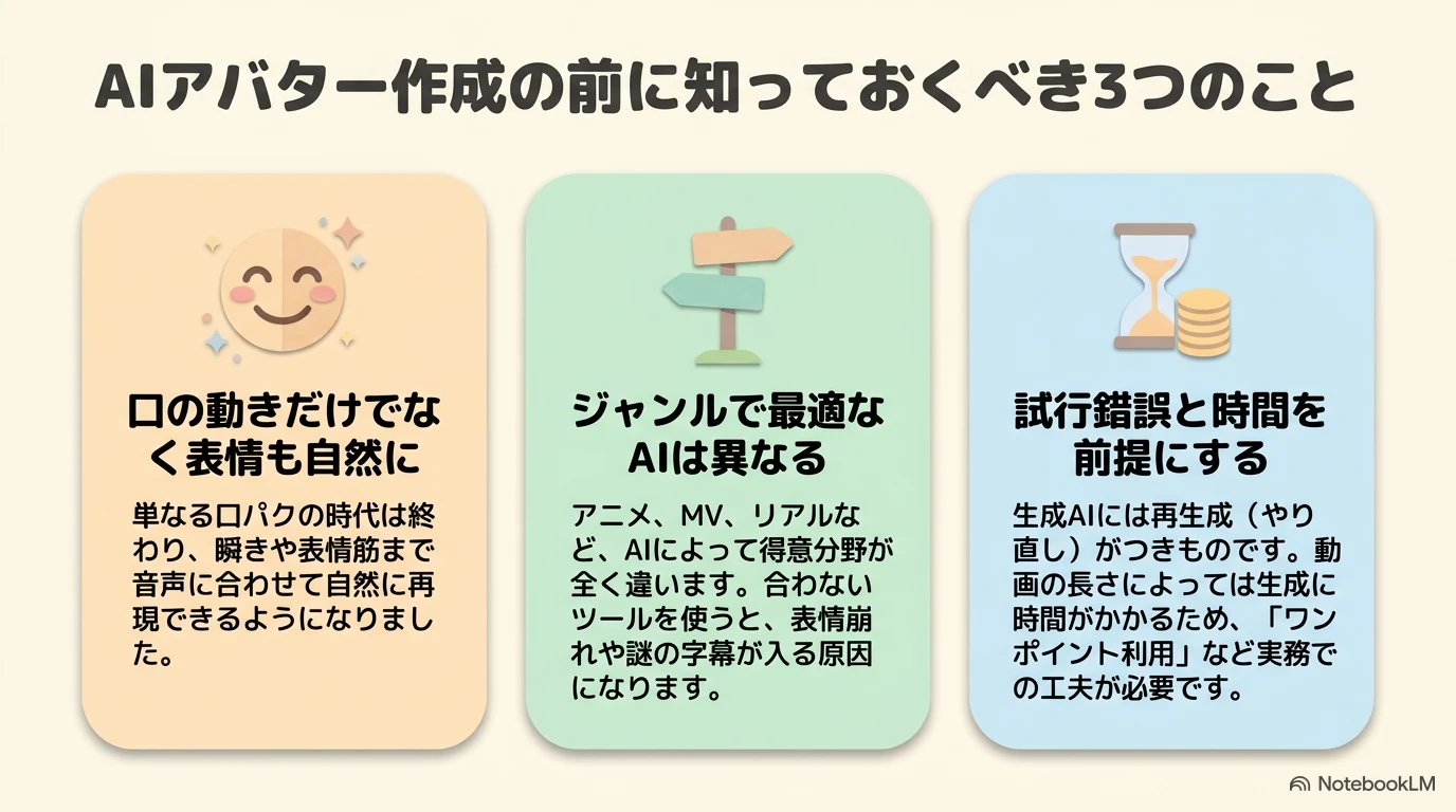 AIアバター作成前に知っておくべき3つのこと