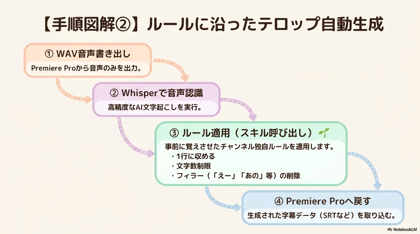 ルールに沿ったテロップ自動生成