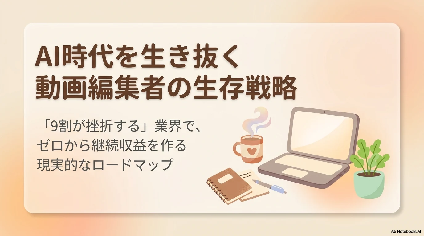 Day 13カバー：AI時代を生き抜く動画編集者の生存戦略