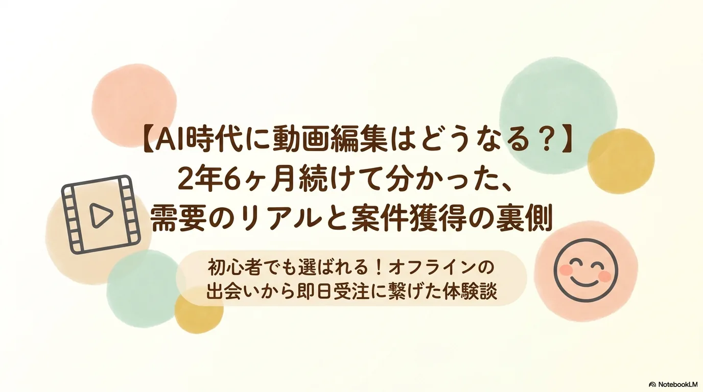後半カバー：動画編集の需要と案件獲得の裏側