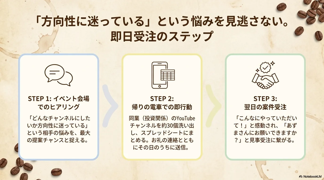 方向性の悩みを提案と受注へつなげる3ステップ