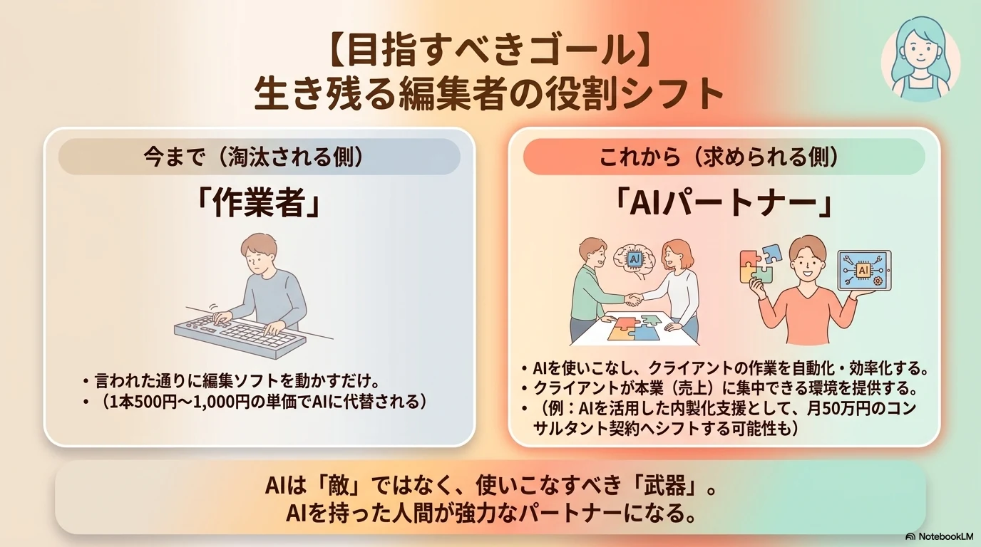 作業者からAIパートナーへの役割シフト